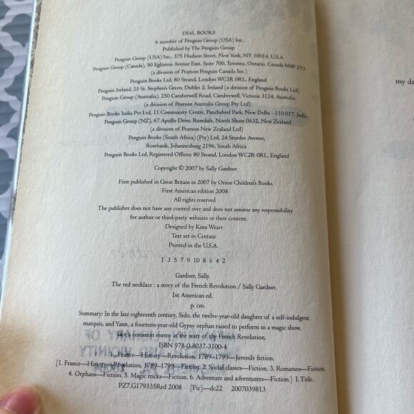 The Red Necklace by Sally Gardner Hardcover Book Pre-Loved - Picture 4 of 6